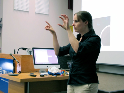 TRIUMF Workshop Dr. Kendall Mahn presents physics problem